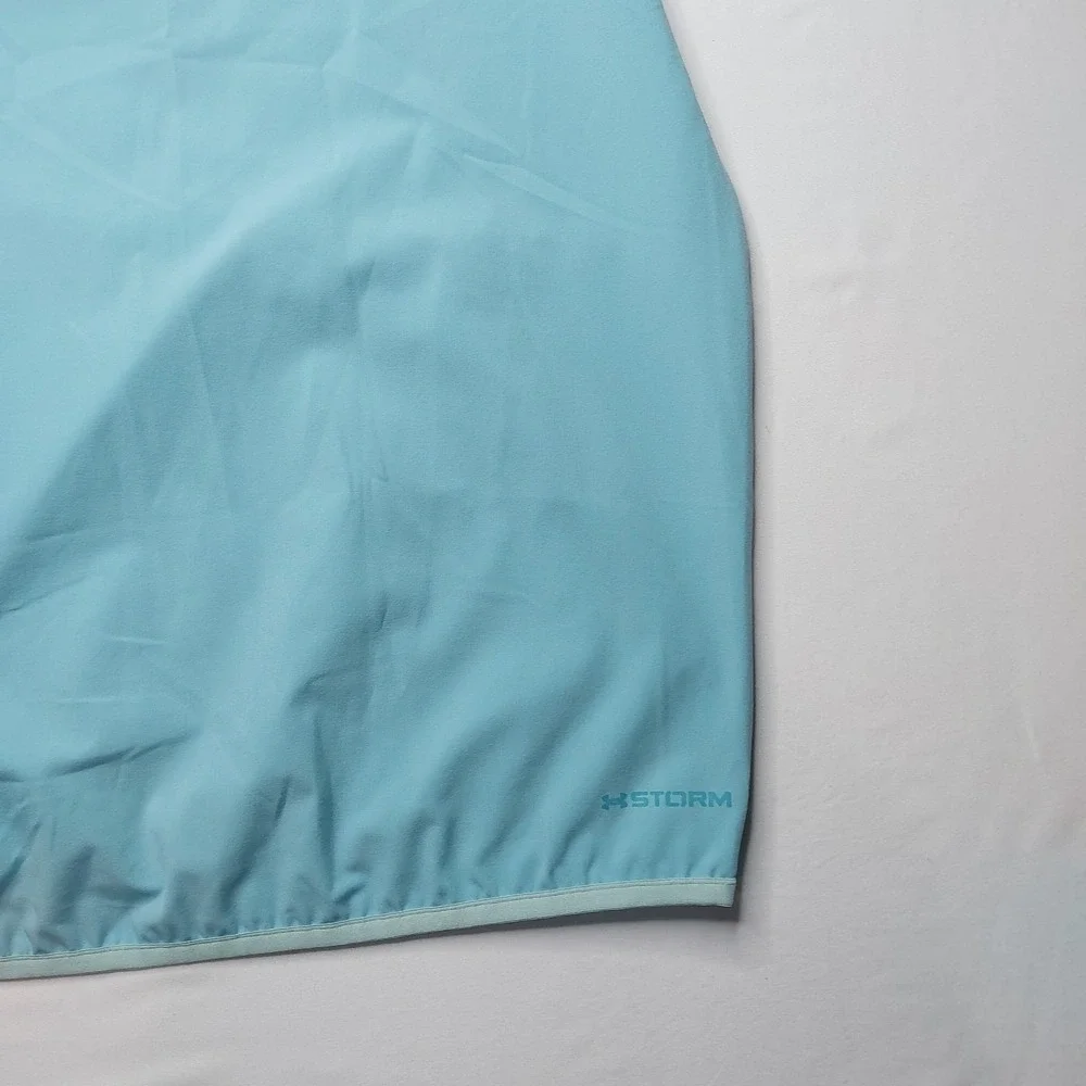 Under Armour Storm Golf Pullover Large Half Zip Short Sleeve Top Light Blue